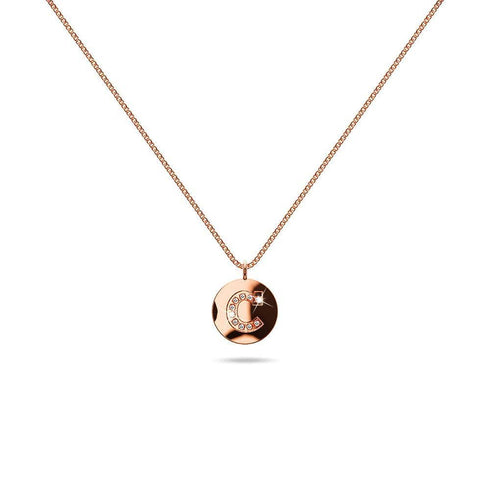 Solid 925 Sterling Silver Initial Alphabet Personalised Disc Necklace